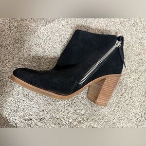 Dolce Vita Black Suede Ankle Boots with Zipper